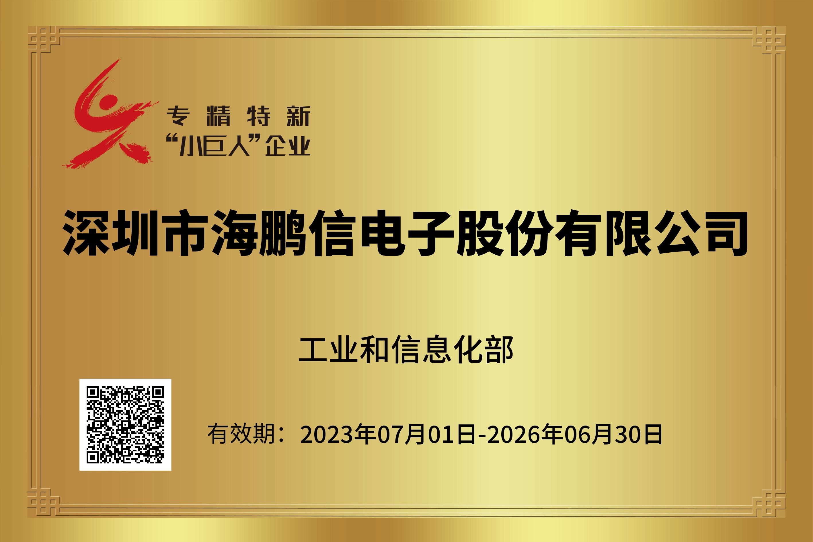 国家专精特新“小巨人”企业
