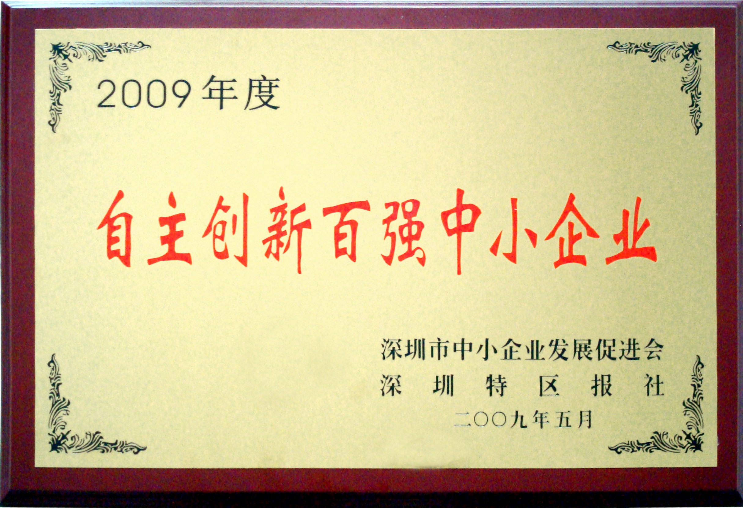 2009年度自主创新百强中小企业