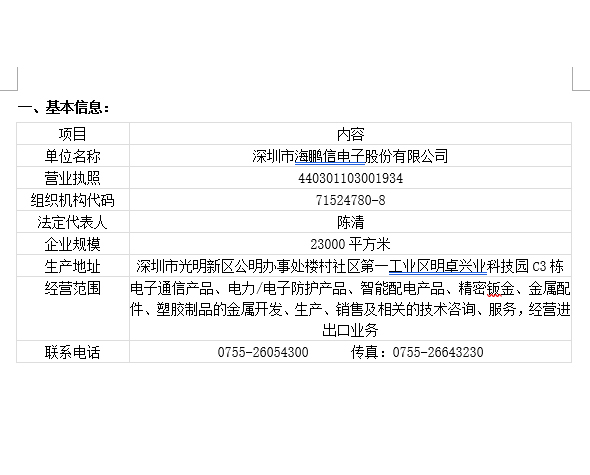 海鹏信公司环境信息公开